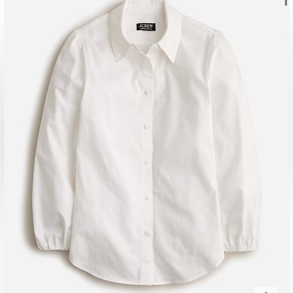 J crew button-up shirt in cotton poplin white - Picture 1 of 6